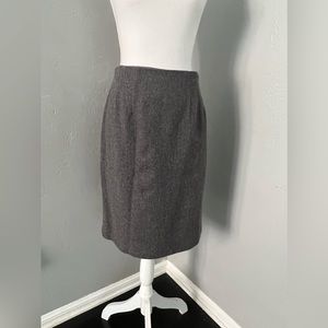 J.G. Hook Gray 100% Wool Lined Midi Skirt size 8